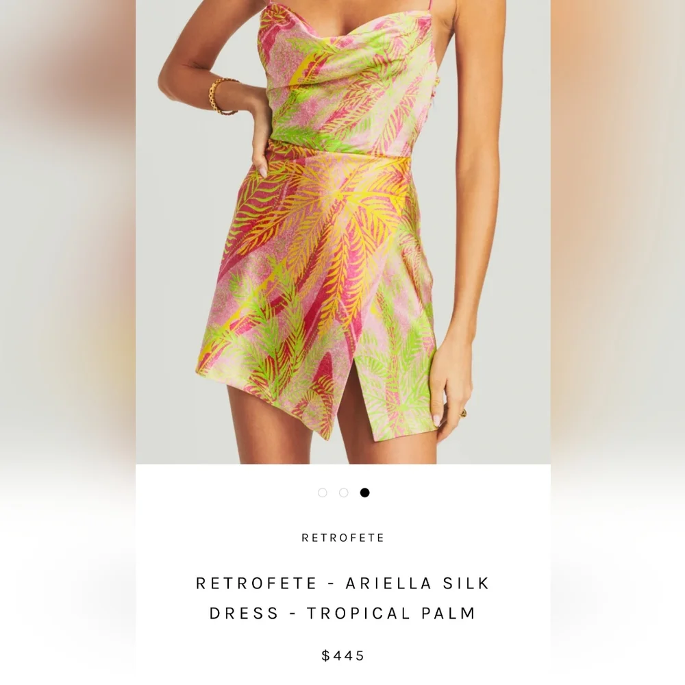 Retrofête silk palm dress - Picture 7 of 11